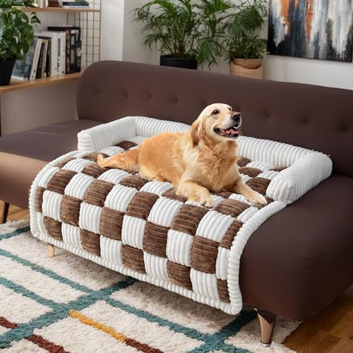 LiveGo Haustier-Couch-Überzüge für Sofa, Hundesofa-Bettenmatte, waschbare Plüsch-Couch-Abdeckung für Hund, Möbelschutz-Hundesofa-Matte für Hunde und Katzen, Flauschiges Hundecouch-Bett
