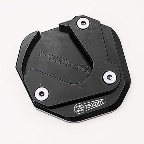ZEXDDI Motorrad CNC Seitenständer-Verlängerungspolster passend für X-ADV XADV 750 NC750X NC 750X CB750 CB 750 1000 Hornet CB1000 Hornet SP TRANSALP XL750 Ständer Fußvergrößerungsplatte (Schwarz)