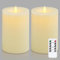 Wroxipel Flammenlose beweglicher Docht Fernbedienung & Timerfunktion 10cm x15cm LED-Kerzen aus echtem Wachs, batteriebetriebenes flackerndes Elfenbein 2er Pack hohe Kerzen