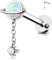 OUFER 16G Helix Piercing 8 mm Opal Knorpel Ohrpiercing Conch Piercing Ring 316L-Edelstahl mit CZ Anhänger