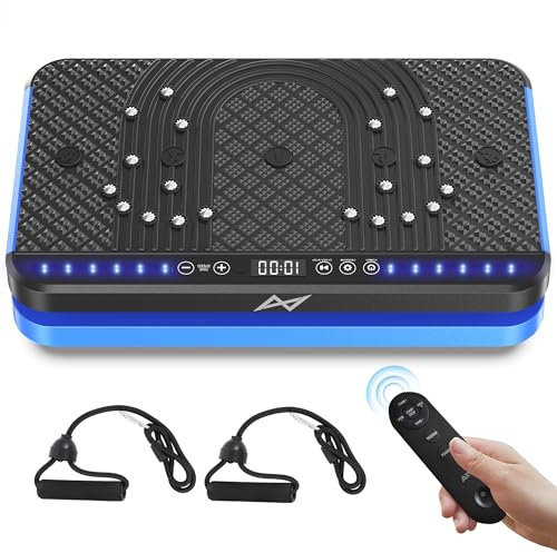 AXV Vibration Plate Fitness Platform Exercise Machine Vibrating Shaking Full Body Shaker Workout Vibrate Stand Shake Board Sport Gym for Weight Loss Fat Burner for Women Men