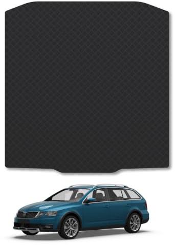 Skoda Octavia (2013-2020) 3mm Rubber Boot Mat | Tailored Fit Durable Boot Liner Full Coverage Protection Waterproof Accessories Easy Clean Anti Slip Made in the UK