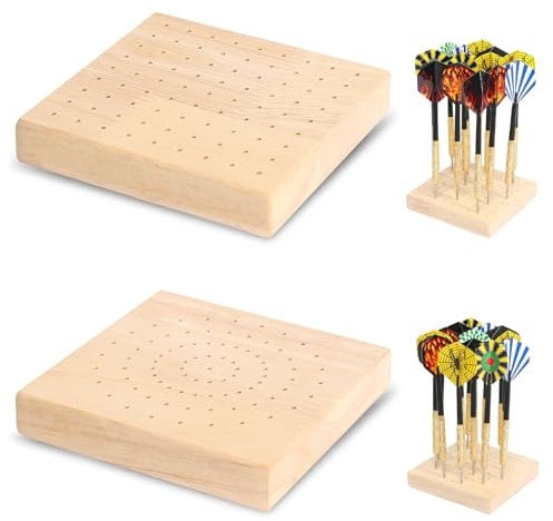 Darthalter Holz Dartpfeile Halterung, 2 Stück Unterschiedliche Platzierung der Löcher Dart Aufbewahrung, Dart Ständer für Jede Art von Dartscheibe Passend für Steeldarts und Softdarts