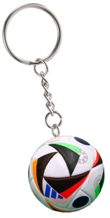 KCKEYS Portachiavi a forma di pallone da calcio, mini portachiavi, regalo per fan dello sport, souvenir della Coppa del Mondo, Bianco/nero, Small