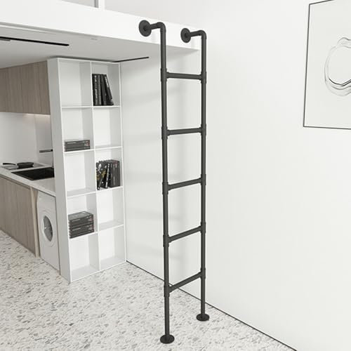 Scala a castello a parete, scala di uscita per finestre da seminterrato, scale di arrampicata per interni ed esterni, scala a pioli in metallo per soffitta, dormitorio, biblioteca, terrazza, camper, 1