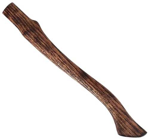 Axe Handle Beech Wood 18.5in Long Ax Handle Replacement Carbonized Hatchet with Curved End Smooth Resistant Axe Handles