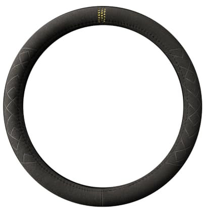 DWGDP Auto Copri Volante per Alfa Romeo Giulia Stelvio Junior Elettrica, Universale Antiscivolo Confortevole Facile da Pulire Interno,Yellow-O-Shaped