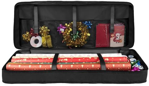 Contenedores De Papel De Envoltura - Organizador De Envoltura De Regalo Impermeable | Bolsas De Almacenamiento Con Cremallera | Grandes Bolsas De Tela De Oxford 600d Con Asas Espesadas Para Regalos De