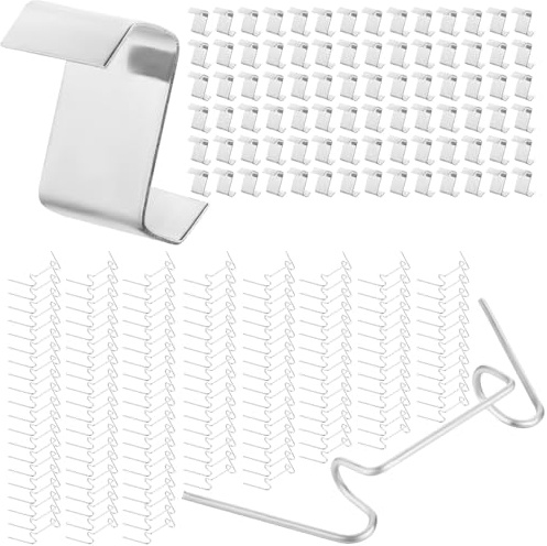 Pack of 200 Greenhouse Glass Clips - Includes 100 Galvanised W Clips and 100 Stainless Steel Z Clips for Greenhouse Glass | Accessories, Fittings and Spares