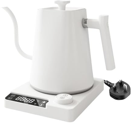 MERIGLARE Electric Gooseneck Kettle Electric Tea Pot Stainless Steel 0.9L Temp Control