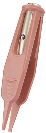 SIXRUN Infant Nose Cleaning Tweezer with LED Light, Stainless Steel and Plastic Safe Booger Remover for Baby Ear Navel Care, 3.7 Inch Multi-Purpose Hygiene Tool