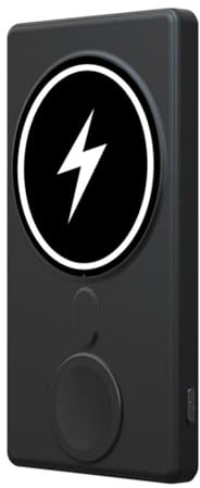 3 in 1 Wireless Power Bank 5000Mah, 15 W Wireless Magnetic Power Bank, Wireless Portable Charger, Portable Charger Power Banks Huge Capacity Battery Pack,Black