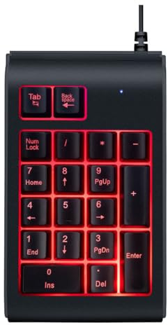 SHINEOFI Clavier Mécanique Portable USB Noir Rétroéclairage 3 Couleurs, Pavé Numérique Lumineux, Design Simple et Finition Lisse pour Réunions et Activités Diverses