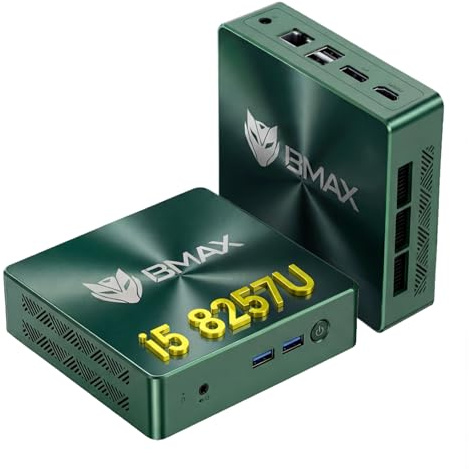 BMAX Mini PC Intel Core i5-8257U(fino a 3.9GHz, Migliore di 3500U/N97),16GB DDR4 512GB NVMe SSD, Win11 Pro, 4K DP HDMI Dual Display WiFi 6/BT5.2/USBx4, Mini Desktop Computer per Ufficio/Casa/Gaming