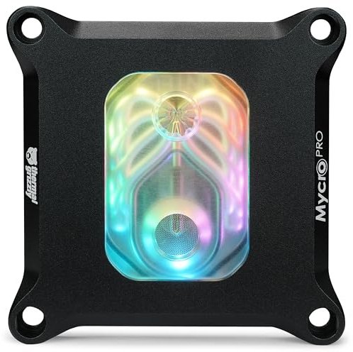 Thermal Grizzly Mycro Pro RGB - CPU Waterblock for Intel LGA1851/1700 - G1/4 High Performance Liquid Cooling Block, Precision-Machined Nickel-Plated Copper Cold Plate, 0.2mm Microfins and Filter
