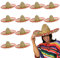 Pack de 12 sombreros mexicanos (paja)