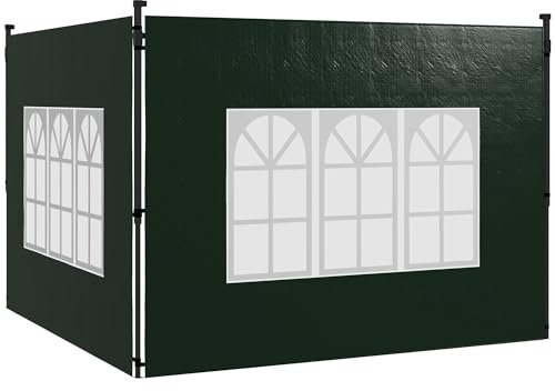 Outsunny 3 Meters Gazebo Side Panels Canopy Marquee Replacement Exchangeable Side Panel Walls (Green)