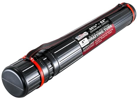 U.S. Art Supply Poster Tube - Telescoping Adjustable (30.25 - 52) - 4 Diameter Durable Carrier for Art, Blueprints, Drafting, Transport & Storage