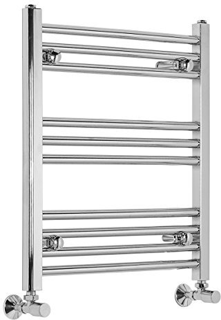 Warmehaus Contemporary Straight Bathroom Heated Towel Rail Radiator Rad 600 x 540 Chrome