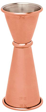 Piazza - Misurino Cocktail in Acciaio Ramato, Dosatore Professionale per Attrezzatura Bar, Jigger Japan Style Barman | Capacità 25/50ml