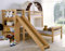 Froschkönig24 Etagenbett mit Rutsche Beni L Kinderbett Spielbett Bett Natur Stoff Burg