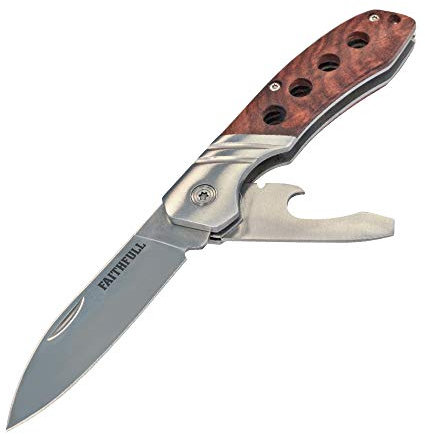 Faithfull FAIWPKTWIN Twin Blade Knife - 63mm Stainless Steel Blade Hardwood Handle