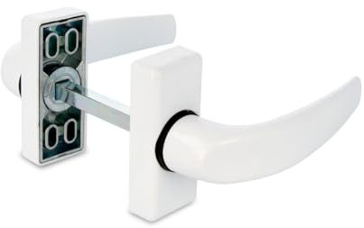 Amig - Set di Maniglie a Rosetta - Modello Delta - Realizzato in Alluminio - Misura: 121 x 72 mm - Quadratino di 8 mm - Bianco