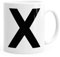 MoonWorks Kaffee-Tasse Buchstaben Buchstabe Arial Bold glänzend Kaffeetasse Teetasse Keramiktasse X weiß Unisize