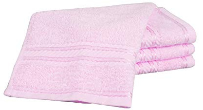 Bentley Priory Linens Supreme Face Flannels for Bathroom 500GSM Super Soft Cotton Pack of 4 Absorbent and Quick Dry Face Cloth Flannel Towels Set 30 x 30cm (BABY PINK)