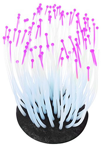 Lebensechte Beleuchtung Seetang Silikon Lebendige K¨¹nstliche Korallen Pflanzenverzierung f¨¹r Aquarium Unterwasser Aquarium Garten Nachtlicht Landschaftsdekoration(Lila)