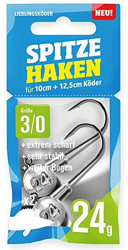 Lieblingsköder Spitze Haken 3/0-2 Jigköpfe, Gewicht:24g