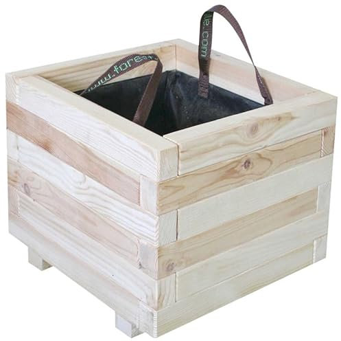 Forest Style Bac à Fleurs en Bois 50 x 50 x 38 cm Bardane - 64 L - Cerland