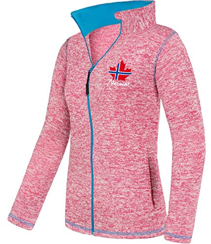 Nebulus Damen Fleecejacke Chios, warme Fleece Jacke, mit langem Full-Zip Reißverschluss, pink-Malibu - L/40