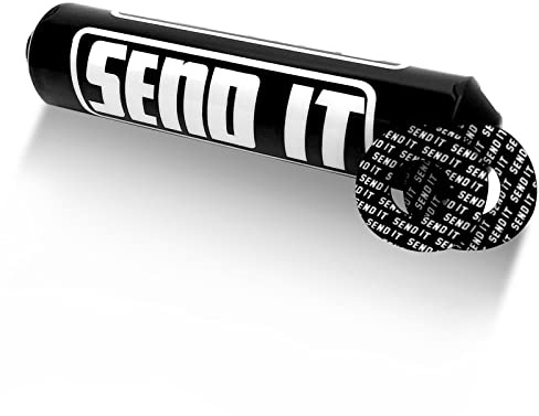 SEND IT Handlebar Pad with FREE GRIP DONUTS - Universal Fit for Dirt Bikes and ATVs Crossbar by ThrottlePak (BLACK, ROUND)