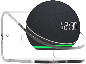SoulQool Echo Dot 4th Wall Mount Holder,Clear Acrylic Speaker Shelf Holder,Stable Speaker Protection Table Stand for Smart Speakers,Alexa Devices Accessories
