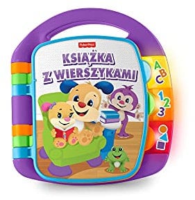 Fisher-Price Lernspaß Liederbuch Baby | Baby Musik Buch ab 6 Monate | Baby Musikspielzeug | Elektronisches Kinderbuch | Baby Spielzeug mit Musik | Spielzeug Baby ab 6 Monate, Version: Polnisch, FRC70