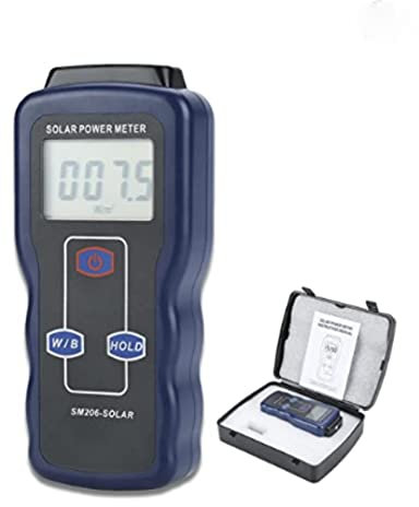 Misuratore di Energia Solare Digitale, SM206 Tester di Misurazione dell'Energia Solare, Misuratore di Irradianza Solare Portatile