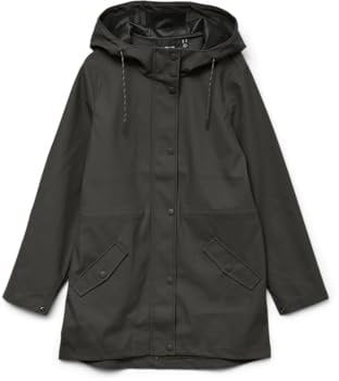 VERO MODA VMMALOU Coated Jacket Noos Blouson de Pluie, Kaki, L Femme