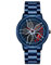 RWXCOW Auto Rad Felgen Nabenuhr - Hohl wasserdicht Sport Uhr für Herren Geschenke Armbanduhren, wasserdichte Edelstahl Armbanduhr, wasserdichte Edelstahl Armbanduhr.Stahlband(Blau)