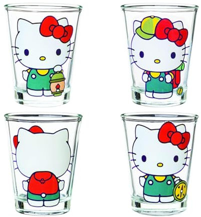 Silver Buffalo Sanrio Hello Kitty Camping Gear Mini-Gläser, 42,5 ml, 4 Stück
