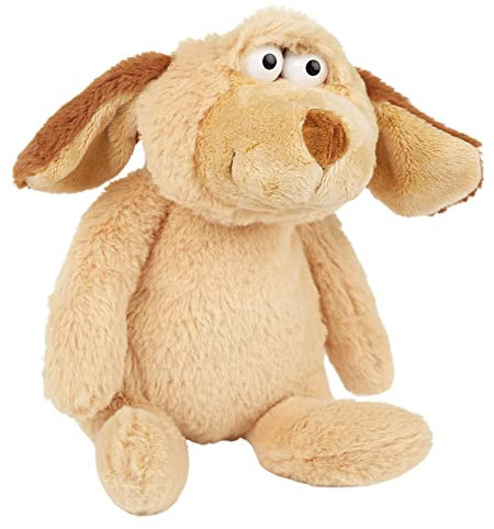 SIGIKID 42961 Mood Pet Hund, Stimmungskuscheltier, veränderbarer Gesichtsausdruck Dank Mimikfalte: Gefühle zeigen, spielen, kuscheln, für Kinder ab 12 Monaten, Beige/Hund 38 cm