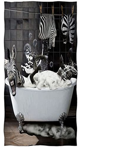 Violetpos Badetuch Lustiges Zebrabaden Zebrakleidung 70 cm x 140 cm Strandtuch