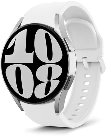 MoKo Correa Deportiva Compatible con Samsung Galaxy Watch 7 FE 6 5 4 40mm 44mm/Watch 4 6 Classic 42mm 46mm 43mm 47mm/5 Pro 45mm, 20mm Pulsera de Silicona Suave para Hombre Mujer, Blanco