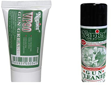 BushWear Napier Gun Cleaner & Grease Bundle – 300ml Cleaning Spray + 25ml Grease Tube | Dual-Action Protection for Firearms & Airguns | Rust Prevention & Smooth Operation
