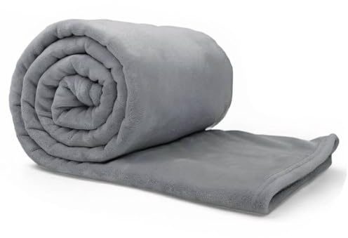 Alivio Faux Fur Soft Throw Blanket, 125 x 150cm Versatile Blanket Fluffy Soft Throw, Warm Cozy Plush Lightweight Throw for Bed Sofa & Couch (Grey)