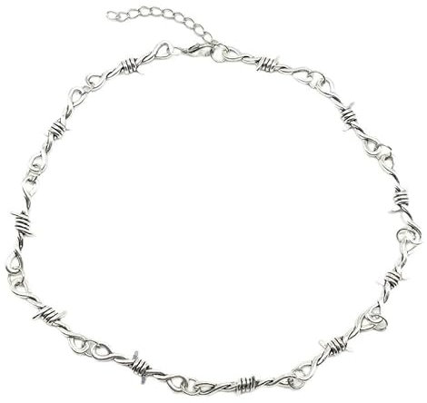 ATAGOR Filodi Ferro Nero Girocollo Collana Uomo Hip-Hop Gotico Punk Stile Filo spinato Piccole Spine Catena Girocollo Regali