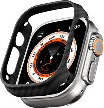 PITAKA Schutzhülle für Apple Watch Ultra 2/Ultra (49mm) Ultradünne und Leichte Hülle mit Umfassender Schutz aus 600D Aramidfaser Langlebige und Kratzfeste Hülle Minimalismus [Air Case] Schwarz