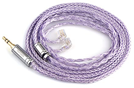 Linsoul Tripowin Zonie 16 Core Silver Plated Cable SPC Earphone Cable (Recessed 2pin-3.5mm, Lavender)