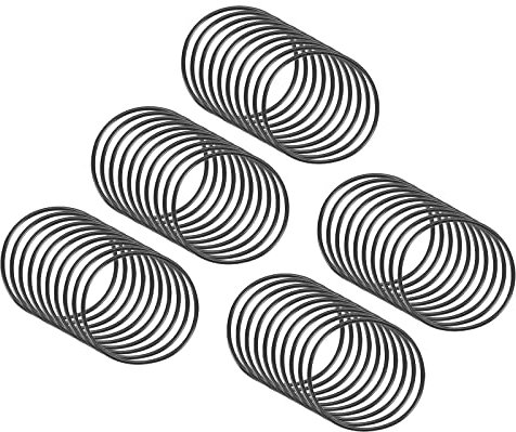 QUARKZMAN 50 Stücke Nitrilgummi O-Ring Unterlegscheibe 50mm x 46mm x 2mm für Wasserhahn Klempner Reparatur Dichtung Verbindung, Schwarz