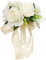 Bouquet De Mariée Avec Fleurs De Rose Artificielles - Ruban Inclus Pour Mariage Blanc